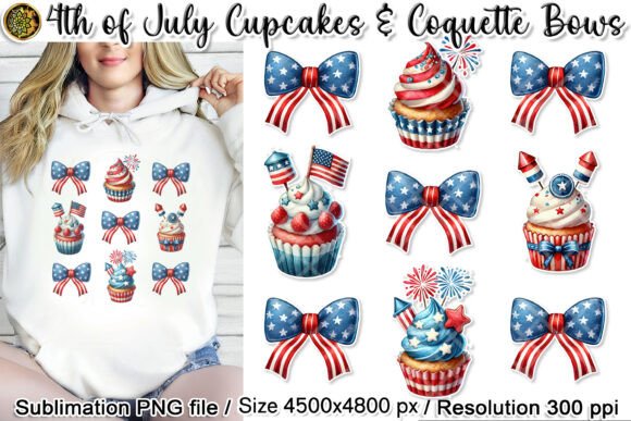 4th of July Cupcakes Bows Sublimation: A Whimsical Way to Celebrate the Holidays
