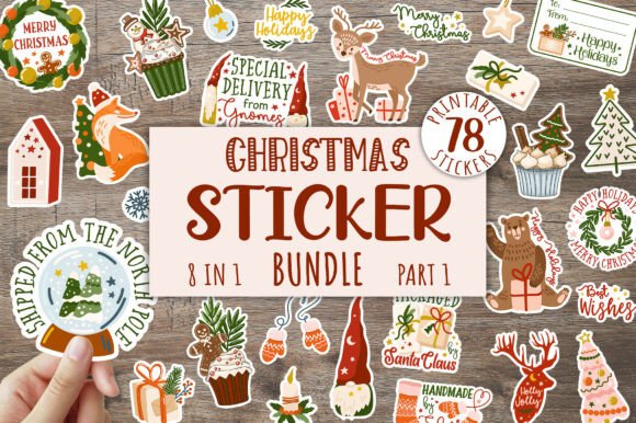 Christmas Packaging Sticker Bundle for Creative Holiday Projects