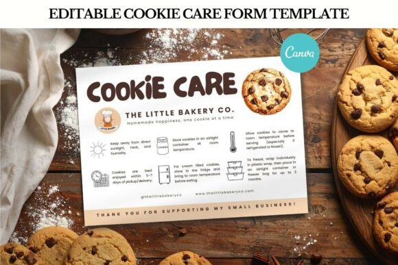 Cute Cookie Care Form Canva Template: A Simple Way to Elevate Your Bakery Brand