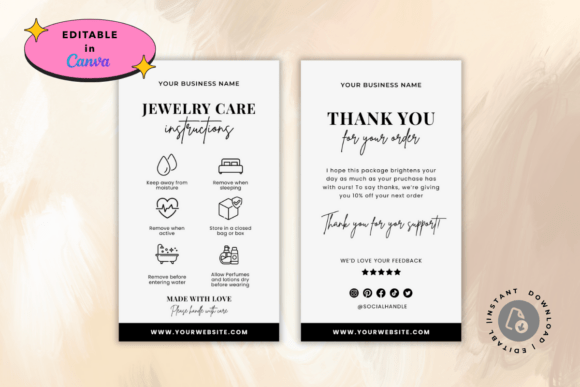 Editable Jewelry Care Card Template: A Practical Tool for Modern Businesses