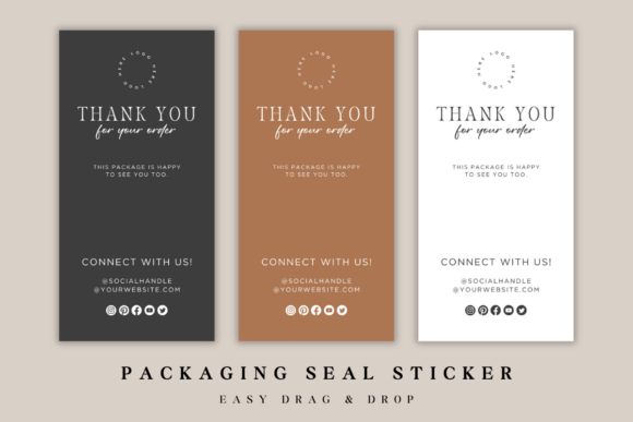 Editable Order Packaging Seal Sticker: Customize Your Brand Touch