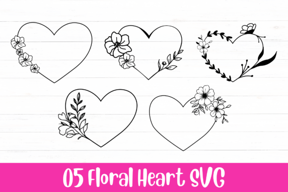 Floral Heart SVG Vintage Romantic SVG