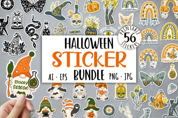Halloween Printable Stickers Bundle: Creative and Practical Halloween Decor
