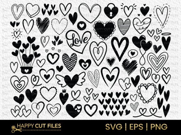 Heart SVG Bundle for Valentine's Day: Doodle-Style Designs for Creative Projects