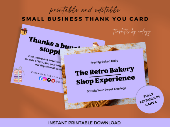 Modern Bakery Thank You Card Template
