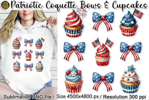 Patriotic Bows and Cupcakes Sublimation: A Whimsical Way to Add Festive Flair