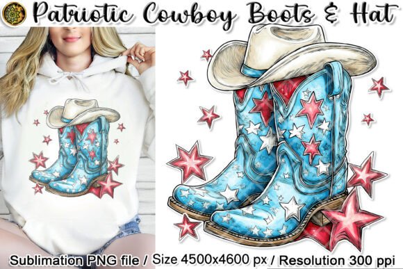 Patriotic Cowboy Boots Hat Sublimation: A Unique Blend of Americana and Craft Creativity