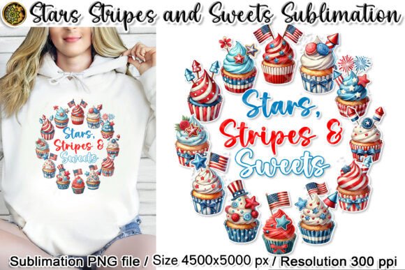 Stars Strips Sweets Patriotic Cupcakes: A Whimsical Design for Festive Creations