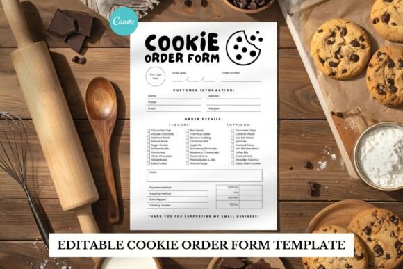Streamline Your Bakery Business with the Cookie Order Form Canva Template