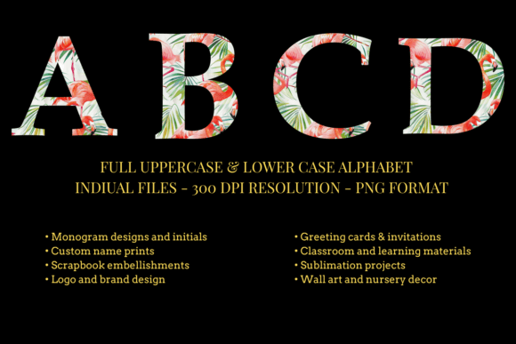 Tropical Flamingo Alphabet Set: A Vibrant Typography Tool for Creative Projects