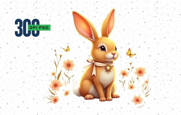 Watercolor Easter Coquette Bunny for Creative Designs