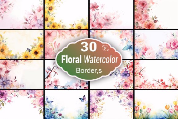 Watercolor Flower Border Background: A Versatile Design Element for Elegance and Creativity